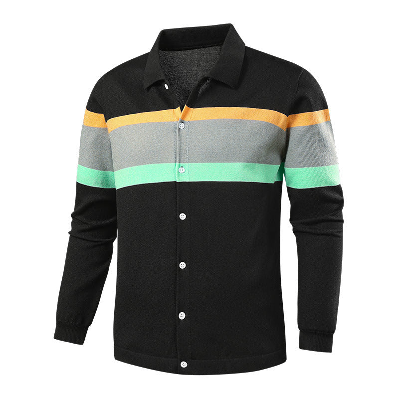 Herren Elegantes Langarm-Hemd mit Struktur und Farbblock Shop Nory
