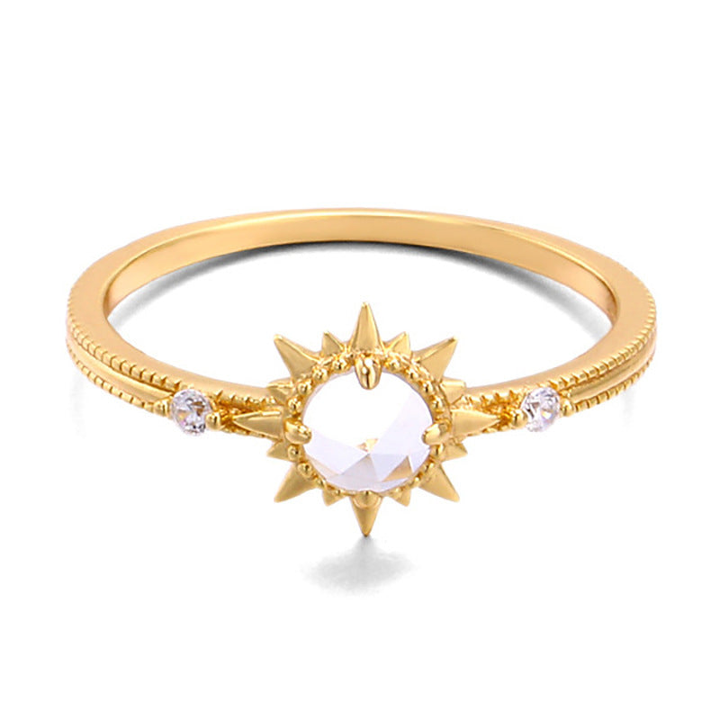 Damen Glitzernder Sonnenring aus hochwertigem Edelstahl Shop Nory