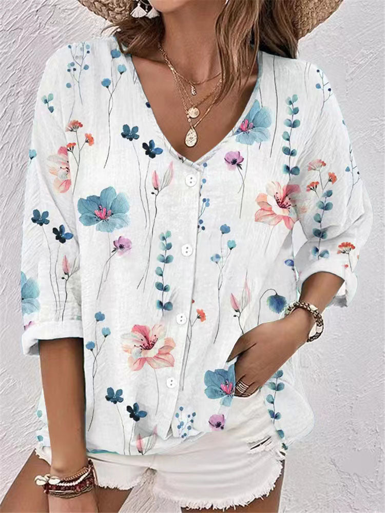 Damen Bluse mit floralem Druck und lässigem Schnitt