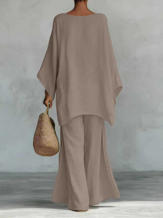 Damen Lässiges Oversize-Kaftanoberteil mit weiten Palazzohosen Shop Nory