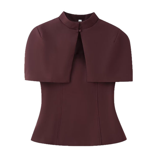 Damen Top mit Capelet-Überwurf und taillierter Peplum‑Silhouette Shop Nory