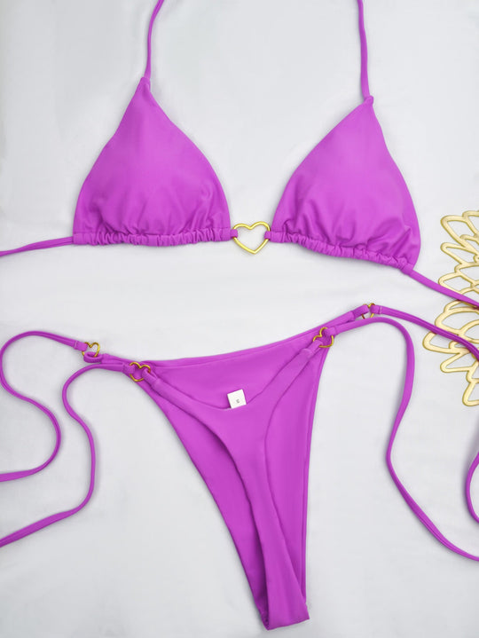 Damen Bikini-Set mit herzförmigem Detail und verstellbaren Trägern