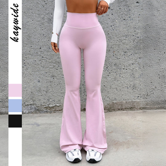 Damen nan hochgeschnittene figurformende Yogahose mit ausgestelltem Bein und flacher Ziernaht Shop Nory