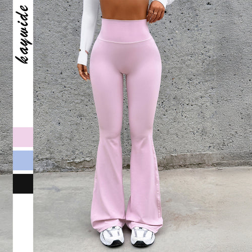 Damen nan hochgeschnittene figurformende Yogahose mit ausgestelltem Bein und flacher Ziernaht Shop Nory