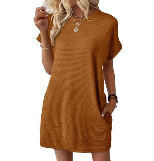 Damen Casual-Kleid mit lässigem Schnitt und praktischen Taschen