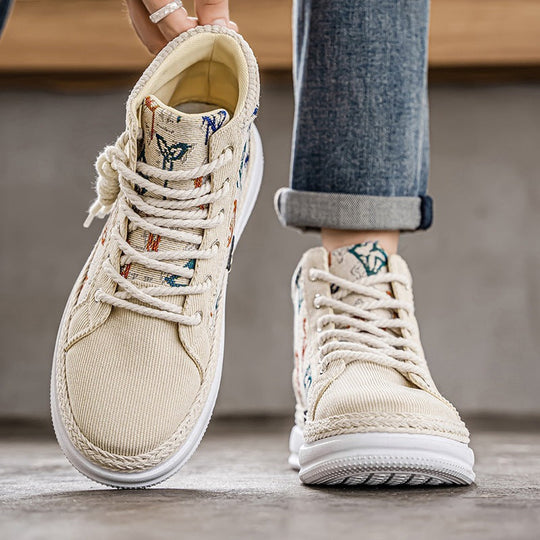 Damen Hohe Sneakers mit gesticktem Design und flexibler Sohle