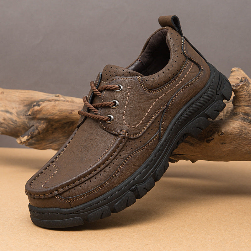 Herren Komfortable Lederschuhe mit rutschfester Sohle