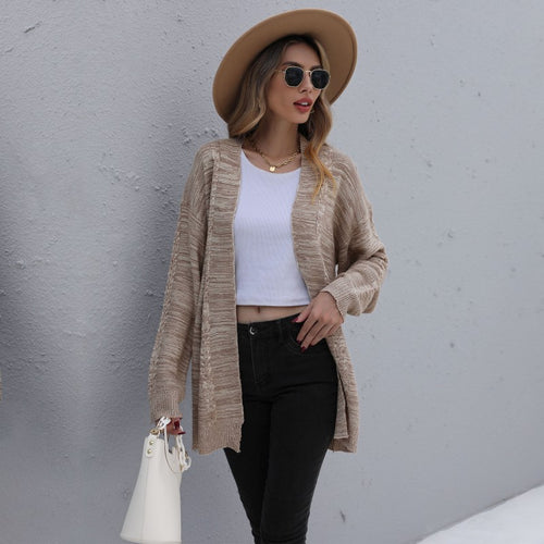 Damen Modischer Strickcardigan mit lockeren Ärmeln Shop Nory