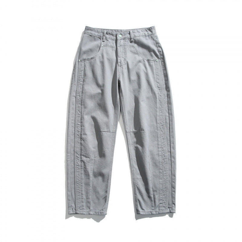 Herren Lässige Relaxed‑Fit Jeanshose mit Ziernähten und Knieabnähern Shop Nory