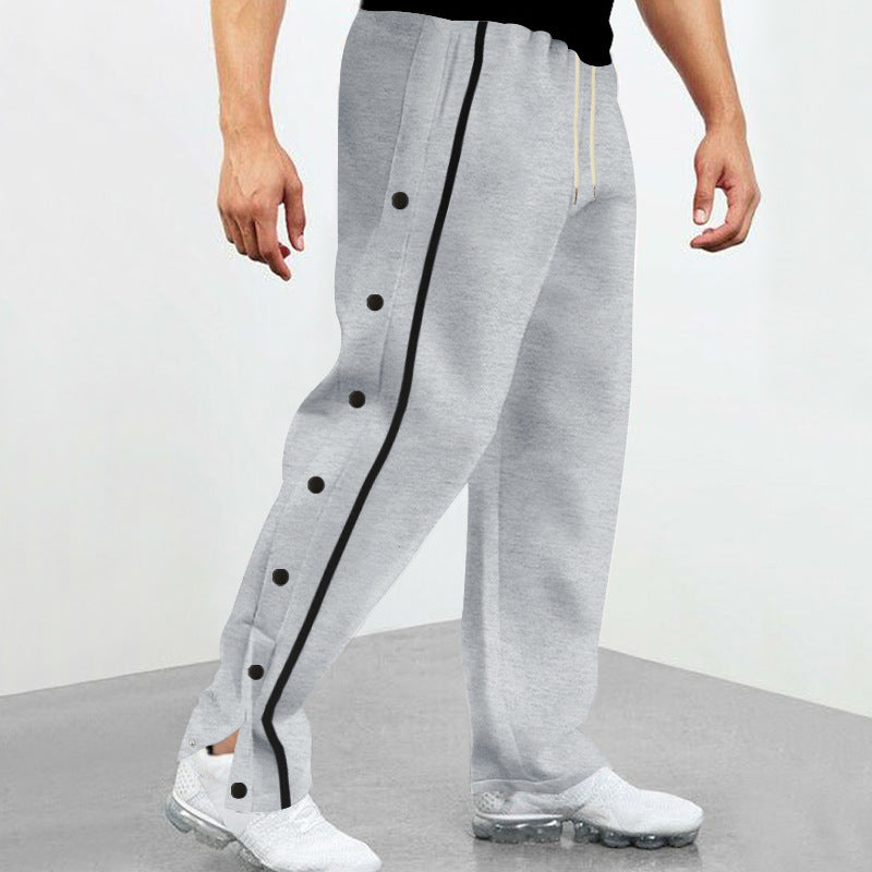 Herren nan Snap-Trackhose mit seitlichen Druckknöpfen, kontrastierendem Seitenstreifen und elastischem Kordelbund Shop Nory