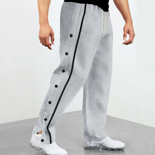 Herren nan Snap-Trackhose mit seitlichen Druckknöpfen, kontrastierendem Seitenstreifen und elastischem Kordelbund Shop Nory
