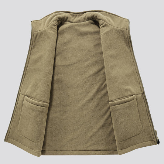 Herren Outdoor-Utilityweste mit Fleece-Innenlage, hohem Stehkragen und Frontklappentaschen Shop Nory