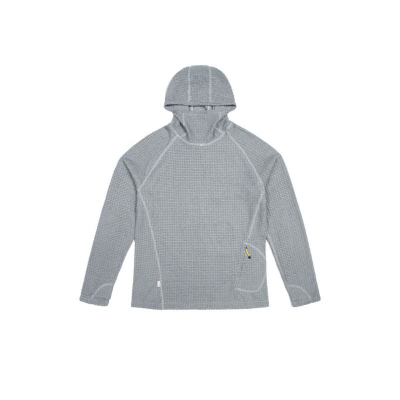 Unisex Texturierter Kapuzenpullover im Boxy‑Cut aus Waffelstrick mit Raglanärmeln und aufgesetzter Tasche Shop Nory