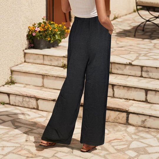 Damen Leichte Palazzo-Culotte aus Feinstrick mit hohem Komfortbund und Kordelzug Shop Nory