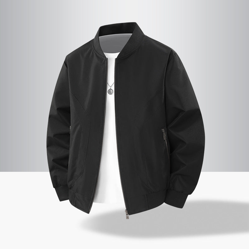 Herren Leichte winddichte Bomberjacke mit Rippbündchen und Reißverschlusstaschen Shop Nory