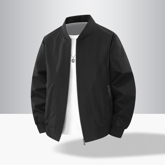 Herren Leichte winddichte Bomberjacke mit Rippbündchen und Reißverschlusstaschen Shop Nory
