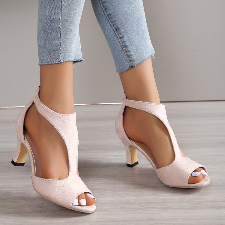 Damen Peep-Toe High Heels mit elegantem transparentem Design