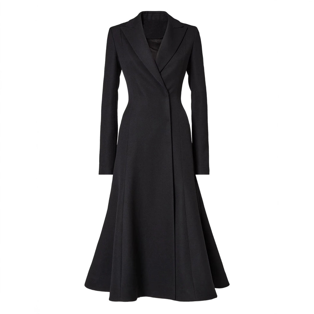 Damen taillierter Longblazer‑Mantel mit ausgestelltem Rockteil Shop Nory