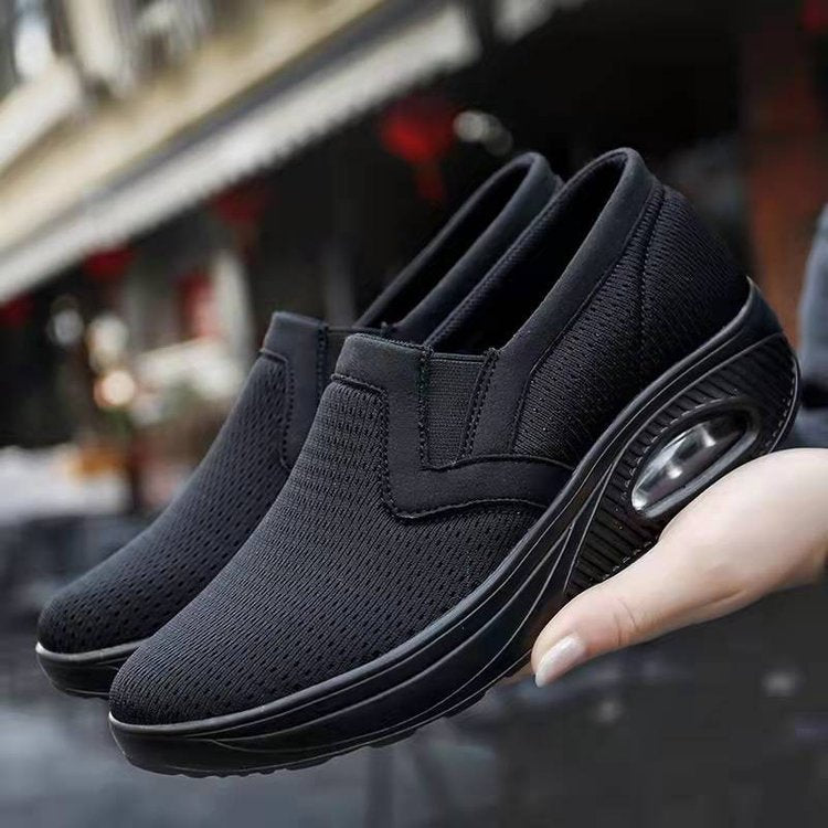 Damen Gestrickte Slip-On-Walking-Sneaker mit sichtbarer Luftkapsel und ergonomischer Plateausohle Shop Nory