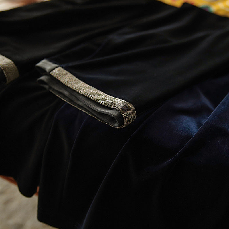 Damen Elegante und fließende Velours-Hose Shop Nory