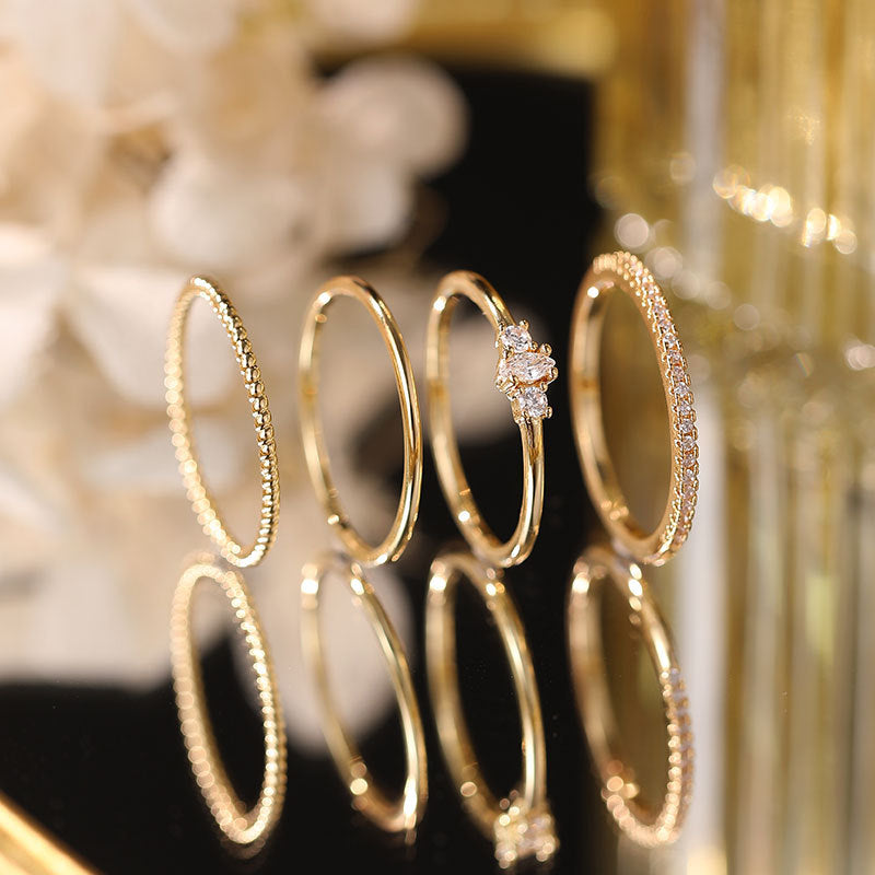 Damen Elegante und funkelnde Ring-Set mit Zirkonia Shop Nory