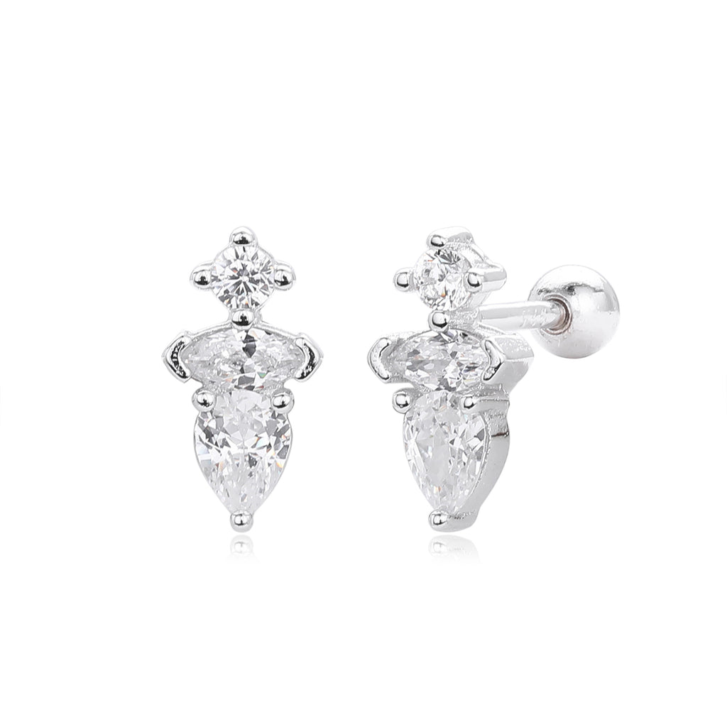 Damen Ohrstecker mit luxuriösem Zirkonbesatz aus 925 Sterling Silber Shop Nory