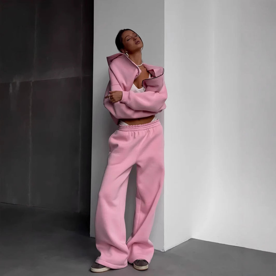 Damen Oversized Kapuzenjacke und Sweathose Set Shop Nory