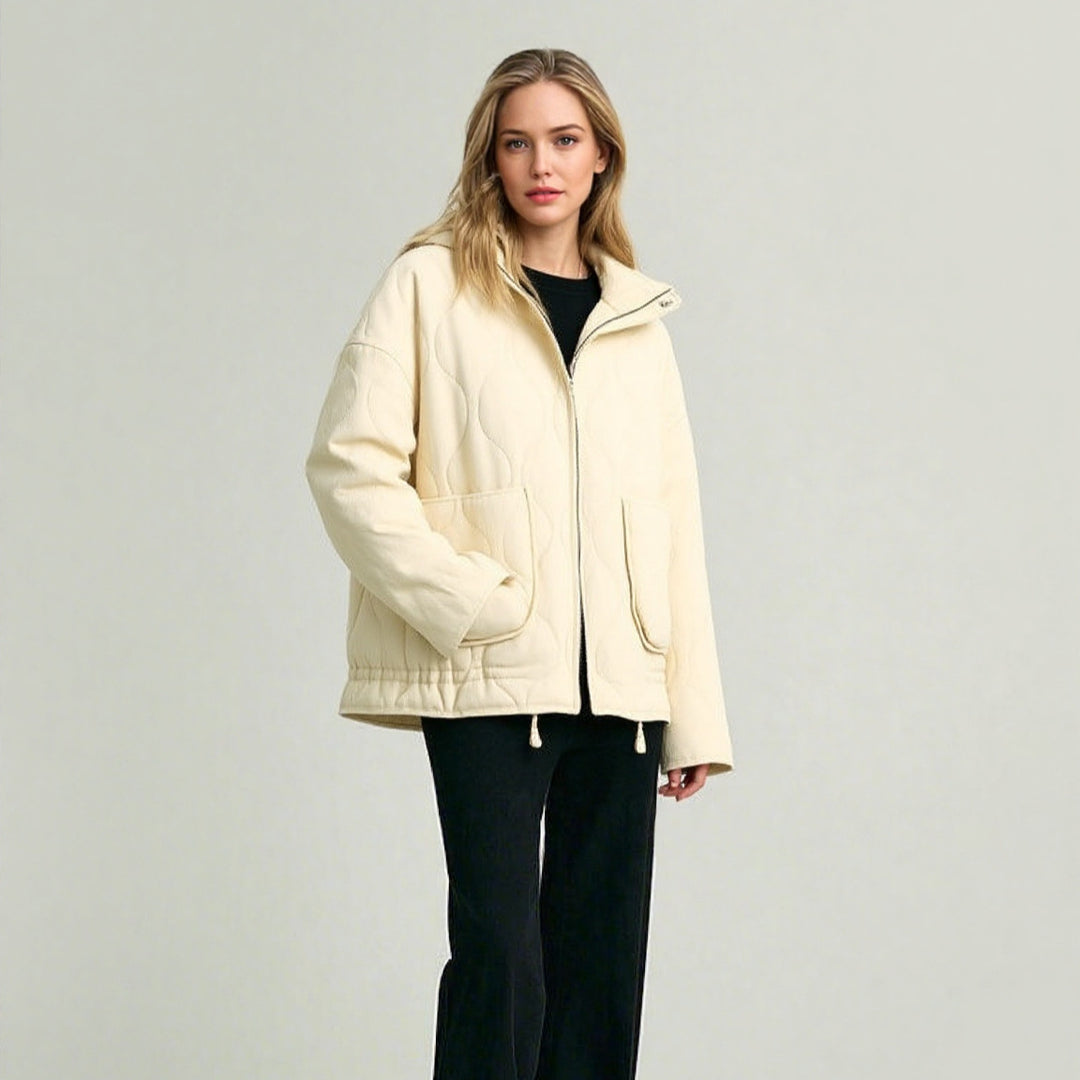 Unisex Stepp-Überjacke mit Stehkragen, aufgesetzten Taschen und Kordelzug Shop Nory