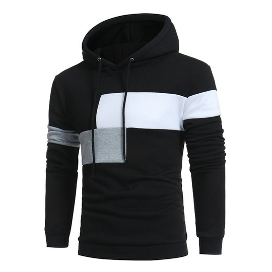 Herren sportlicher Kapuzenpullover mit Farbblockdesign