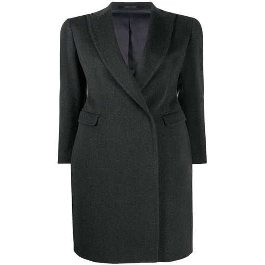 Damen Schlanker Tailoring-Longcoat mit Schalkragen, taillierter Nahtführung und verdeckter Knopfleiste Shop Nory