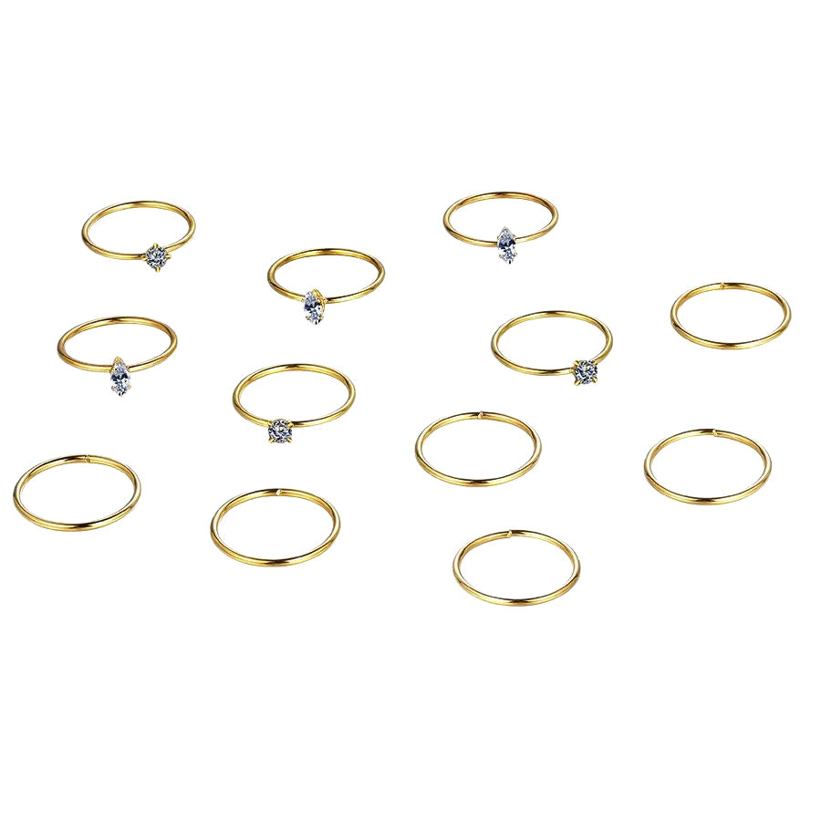 Damen Ring-Set mit funkelnden Zirkonia und minimalistischem Design Shop Nory