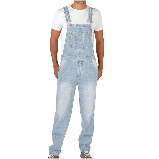 Herren Jeans Latzhose robust mit verstellbaren Trägern