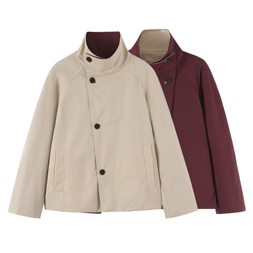 Damen Kurzjacke mit hohem Stehkragen und asymmetrischer Knopfleiste Shop Nory