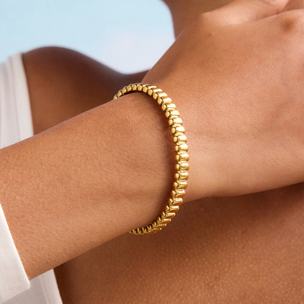 Damen Offenes Armband mit elegantem, hypoallergenem Design aus Edelstahl Shop Nory