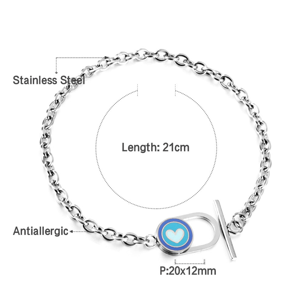 Damen Armkettchen mit bunten Anhängern aus hochwertigem Edelstahl Shop Nory