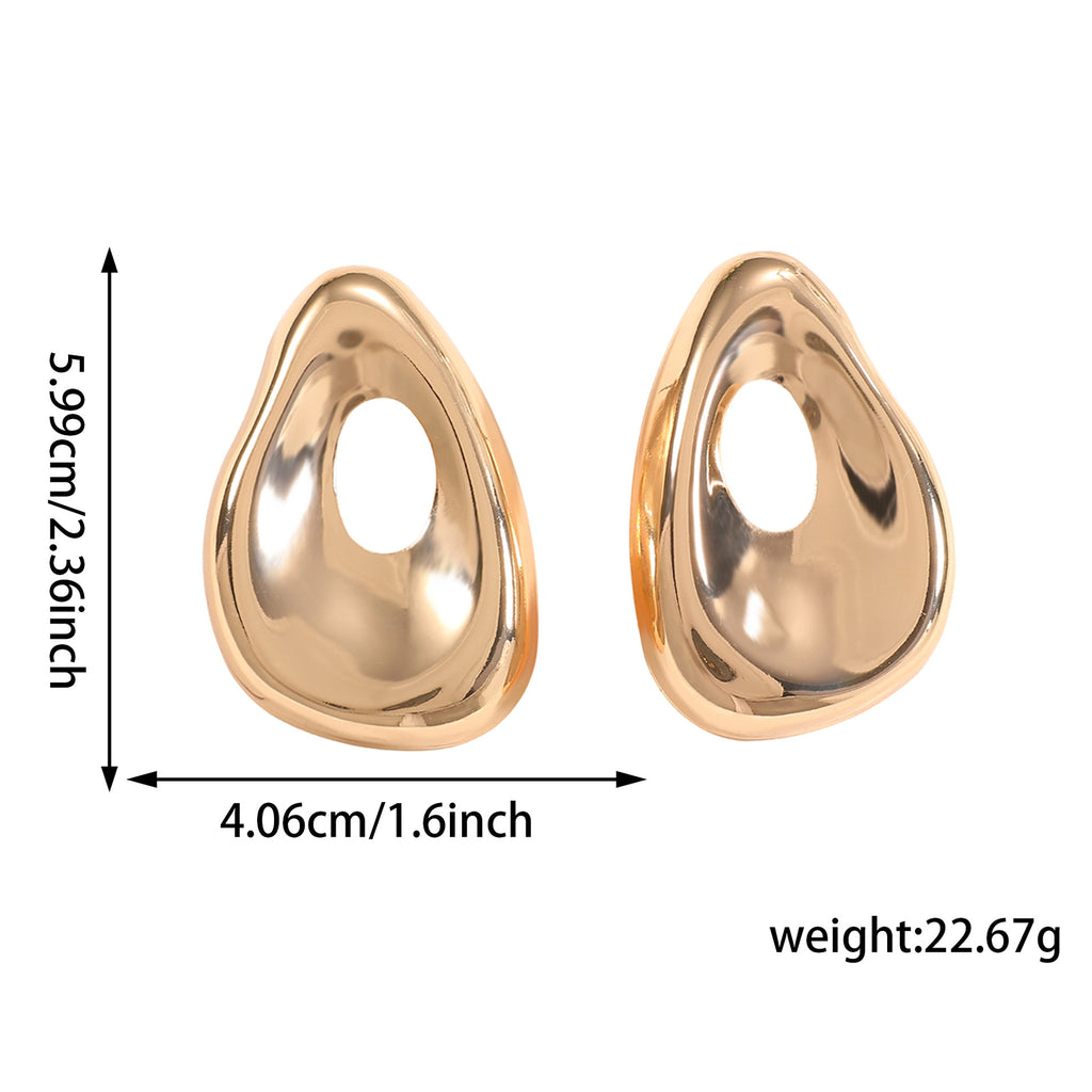 Damen Goldene Skulpturalen Ohrringe Shop Nory