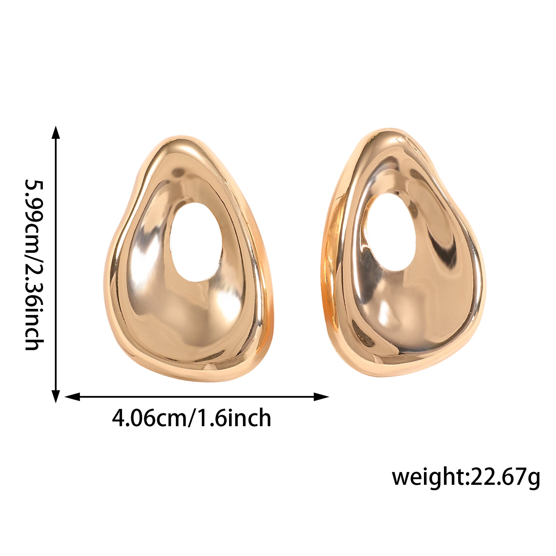 Damen Goldene Skulpturalen Ohrringe Shop Nory