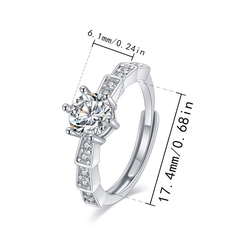 Damen Eleganter Solitär Ring mit funkelnden Zirkonia Shop Nory
