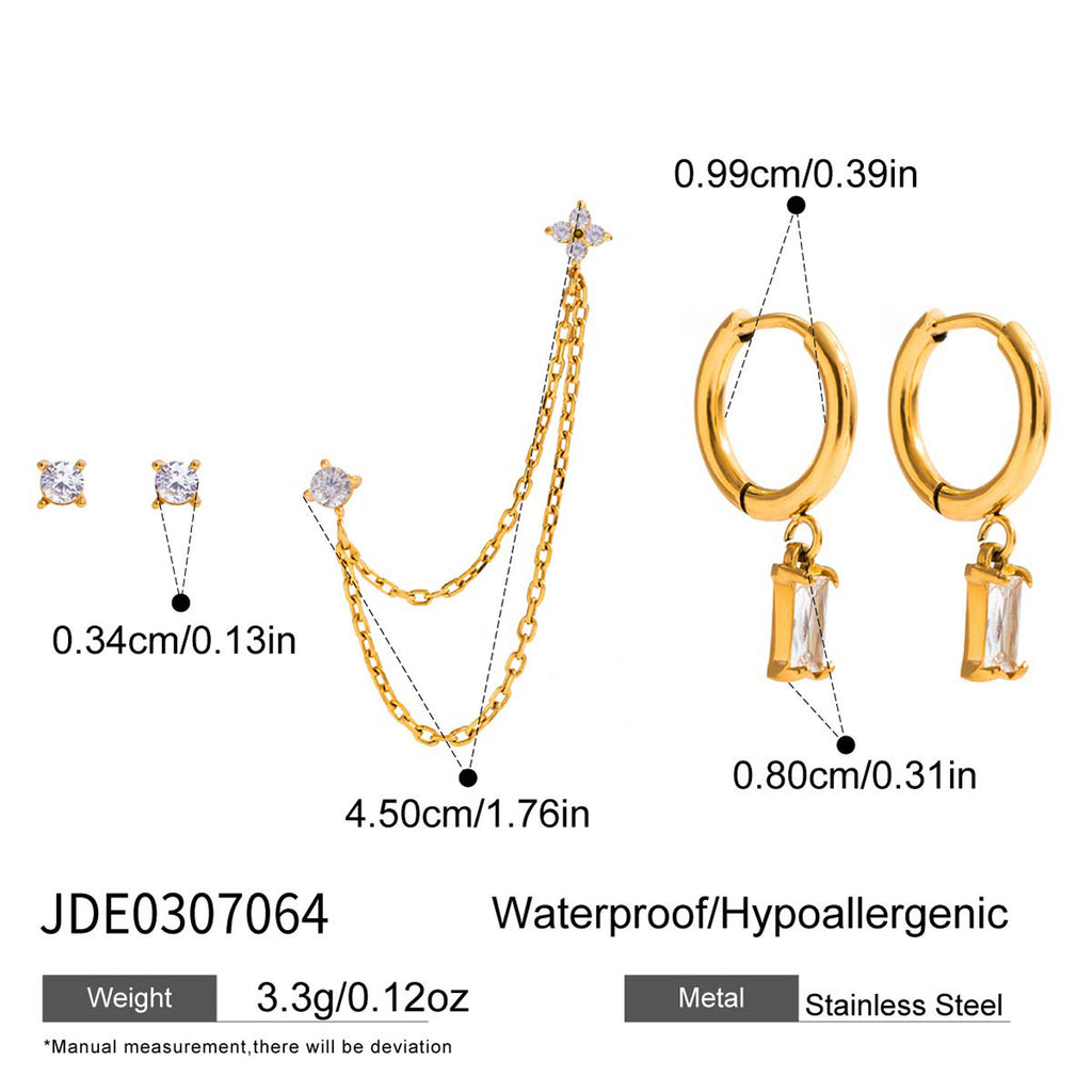 Damen elegante und funkelnde Ohrring-Set mit Kettenanhänger Shop Nory