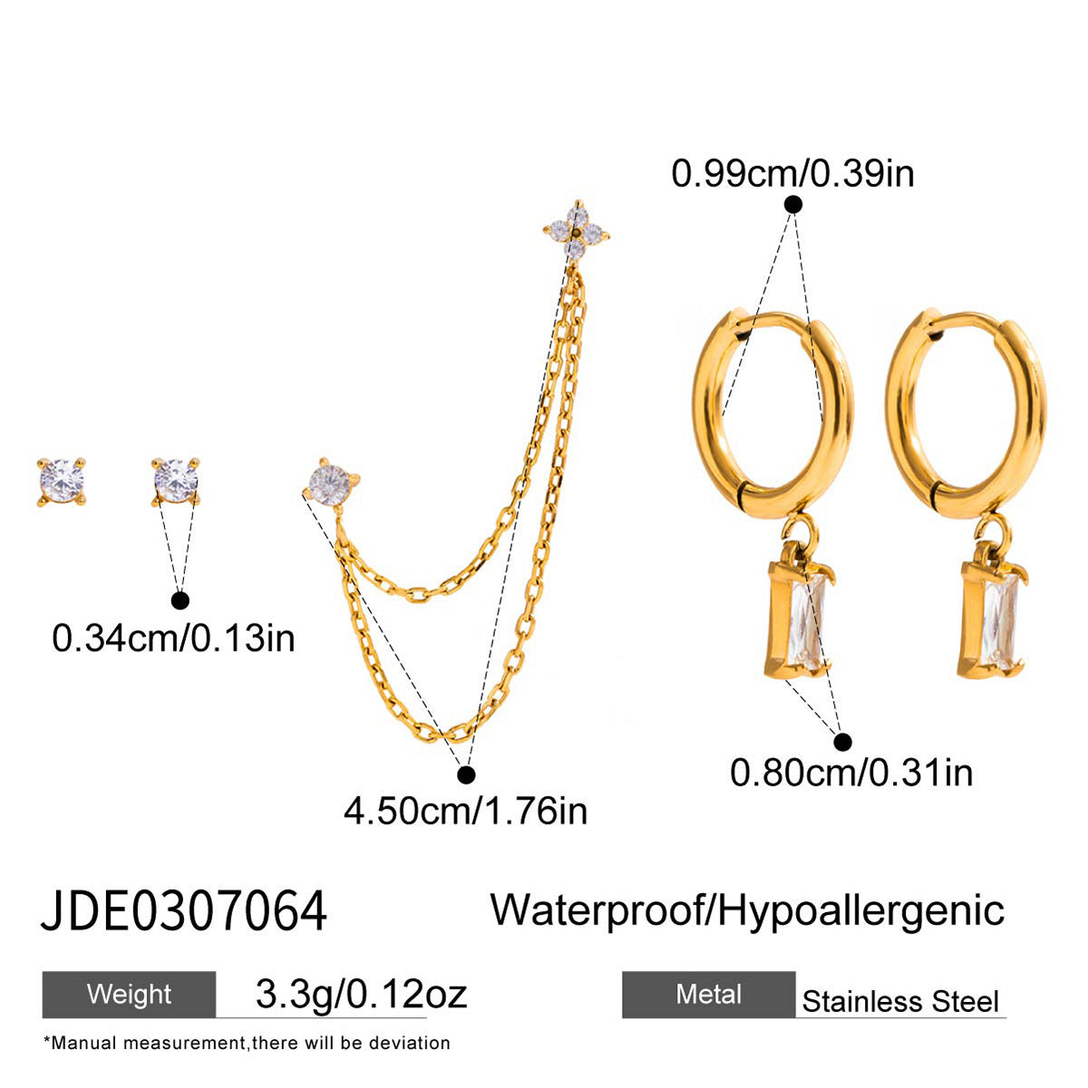 Damen elegante und funkelnde Ohrring-Set mit Kettenanhänger Shop Nory