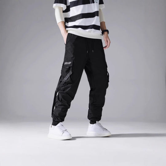Herren Konisch geschnittene Utility‑Cargohose im Joggerstil mit Multifachtaschen, Kordelzug & elastischem Knöchelabschluss Shop Nory