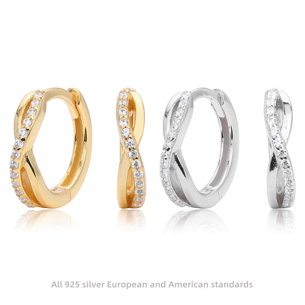 Damen Ohrhänger mit einzigartigem Design aus 925 Sterling Silber und funkelnden Zirkonia Shop Nory