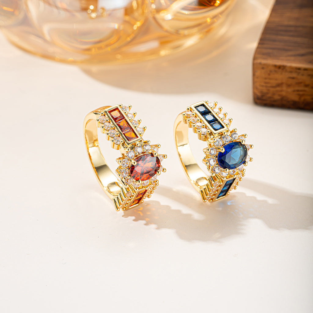 Damen eleganter und funkelnder Ring mit Edelsteinen Shop Nory
