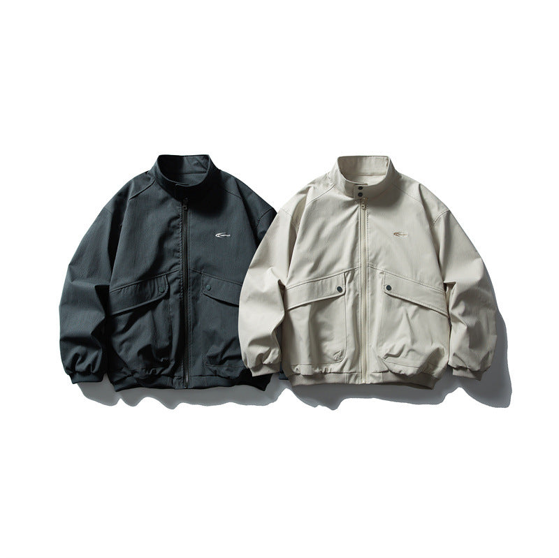 Unisex Oversize Boxy Bomberjacke mit Stehkragen und großen Pattentaschen Shop Nory