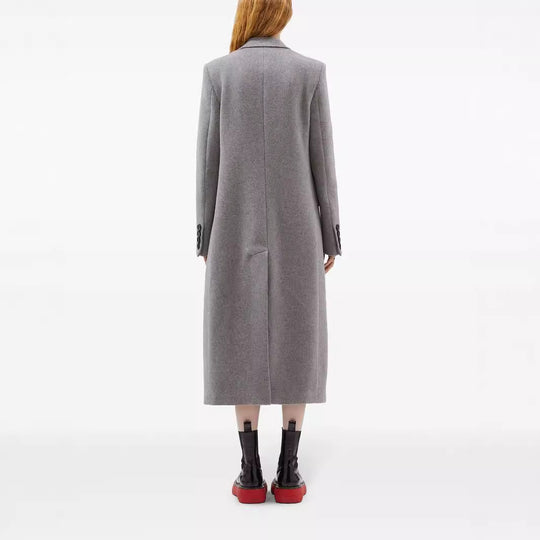 Damen Maxilanger Einreihiger Longcoat im minimalistischen Tailoring mit Pattentaschen Shop Nory