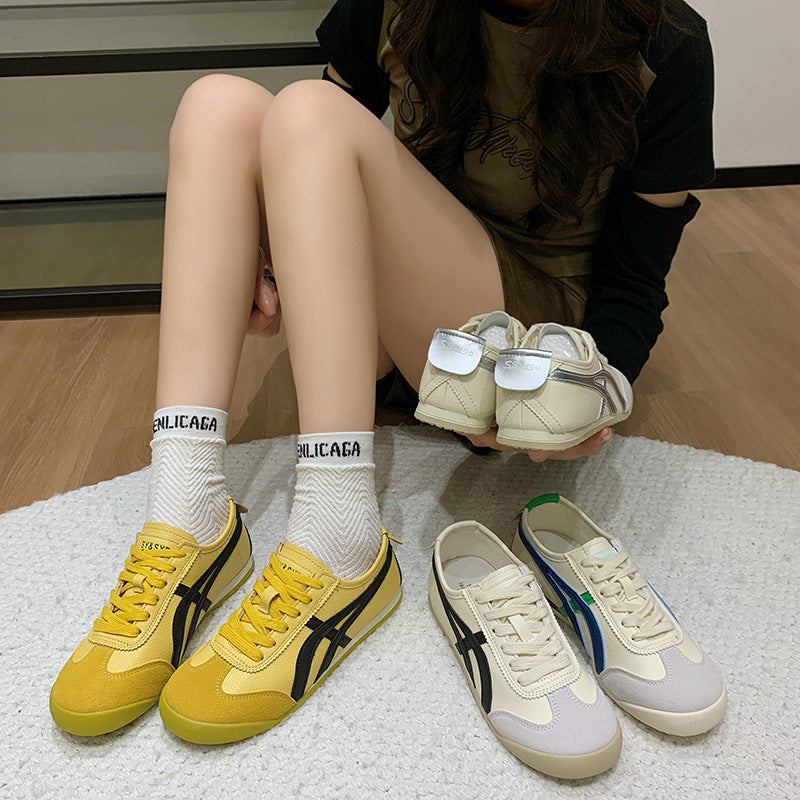Damen Sportliche Sneakers im Retro-Design mit kontrastierenden Farbakzenten Shopnory