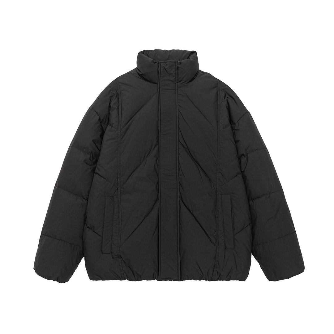 Unisex Oversized gesteppte Winterjacke mit hohem Stehkragen und verdecktem Reißverschluss Shop Nory