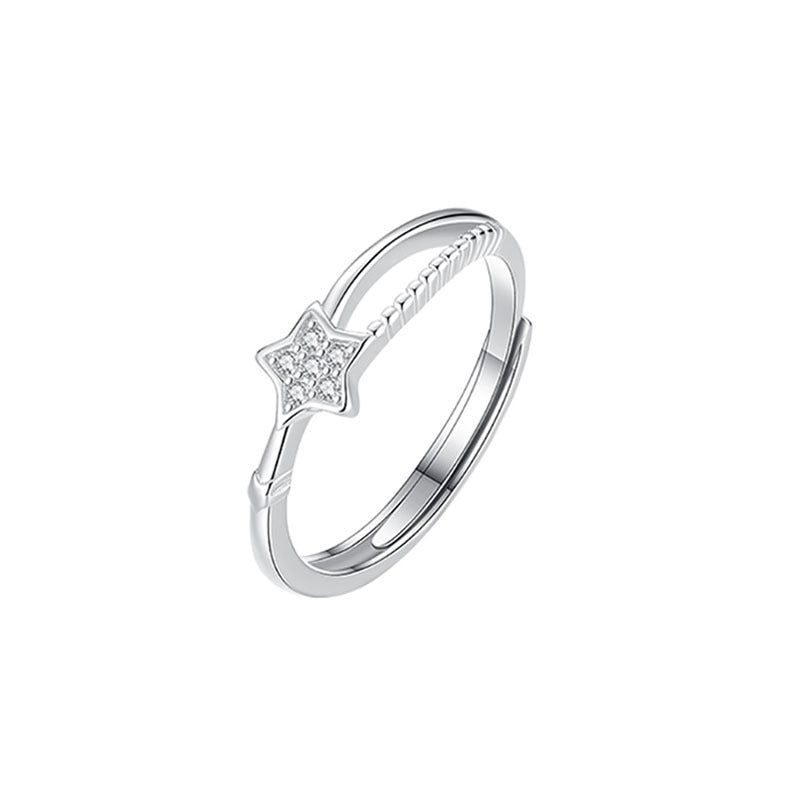 Damen Zierlicher Ring mit funkelndem Sternmotiv Shop Nory