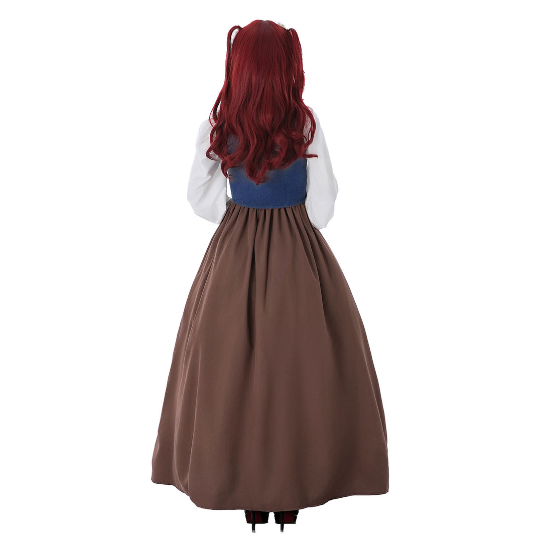 Damen nan mittelalterliches Dirndlkleid mit Schnürmieder, weiten Rüschenärmeln und bodenlangem Rock Shop Nory