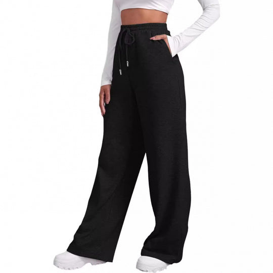 Damen nan fließende High-Waist Palazzo-Loungehose aus leichtem Jersey mit Elastikbund und praktischen Eingrifftaschen Shop Nory